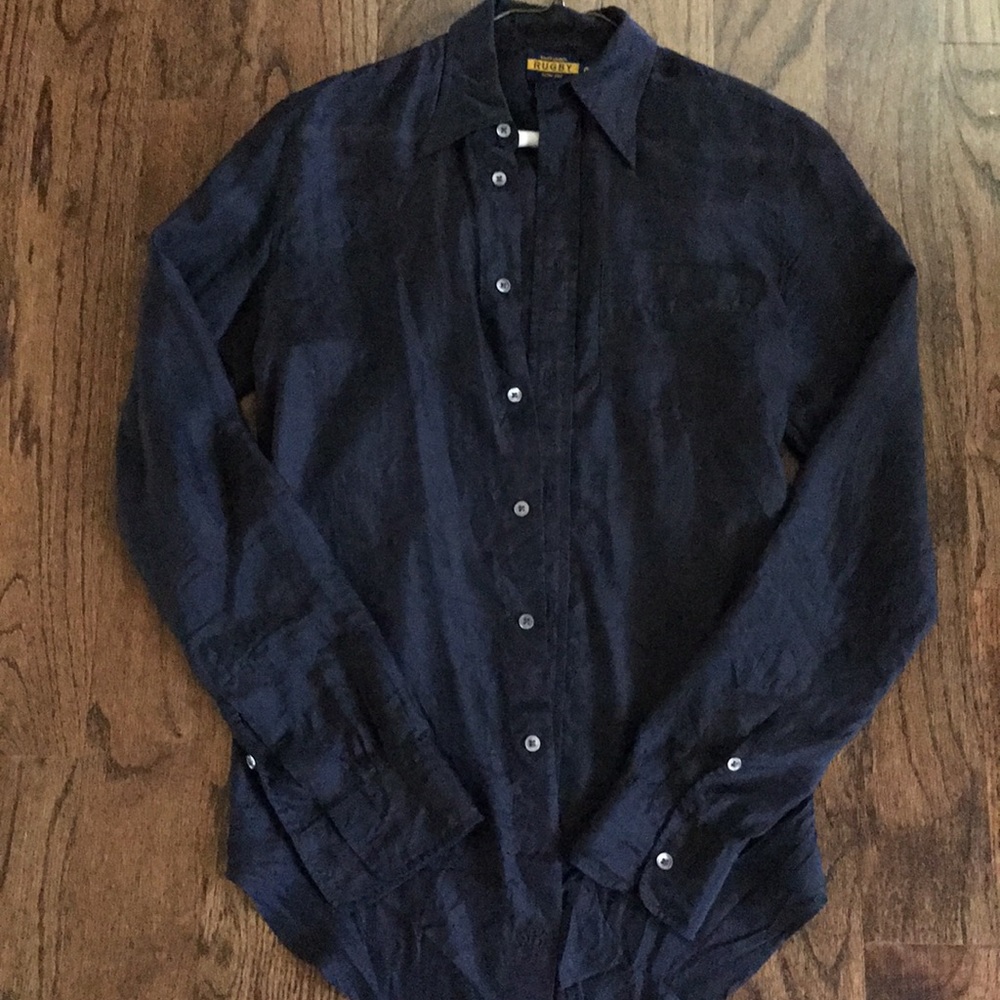 Black Silk Top Rugby Ralph Lauren